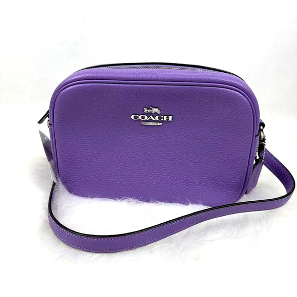Coach Jamie Crossbody Camera Bag In Leather/Silver/Iris CR110 NWT - Picture 1 of 12